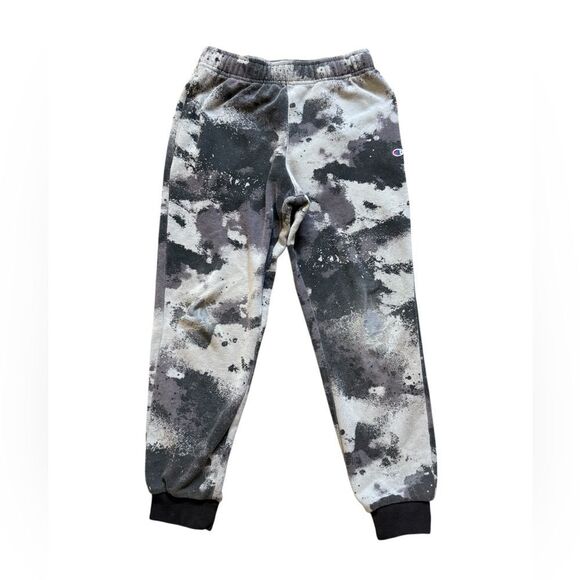 Champion Jogger Pants Black Gray Splatter Medium Athleisure Casual - Picture 1 of 7